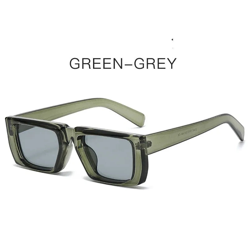 Y2K style sunglasses with UV400 lenses in a full PC frame, shown in multiple colour options.
