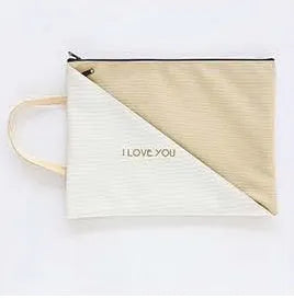 Blue double-layer Oxford cloth document storage bag with zipper closure for test papers
