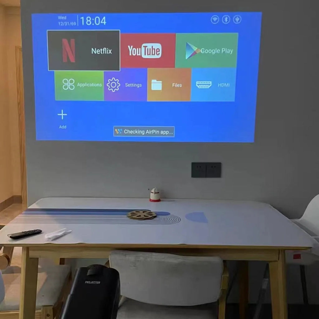 HD wireless projector for gaming with 720p resolution and multi-region power compatibility