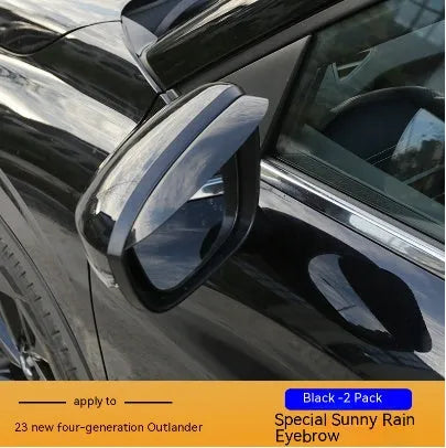 Mitsubishi Outlander window deflector set in engineering plastic with black or translucent options