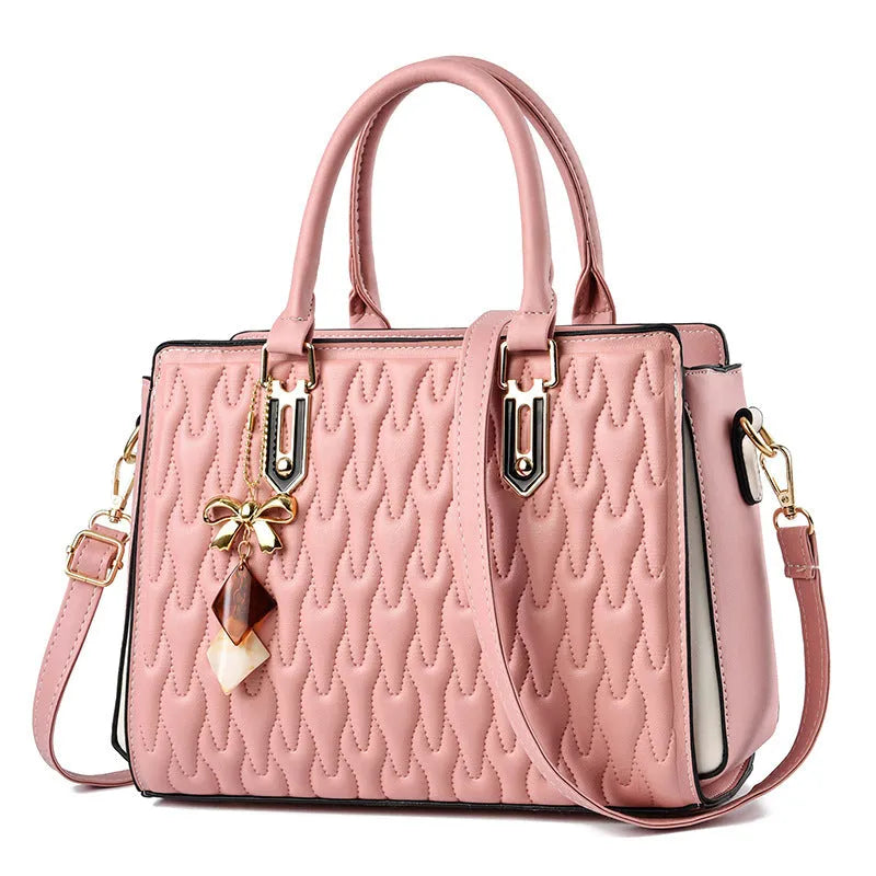 Women's large capacity polyester shoulder messenger bag in street trend style