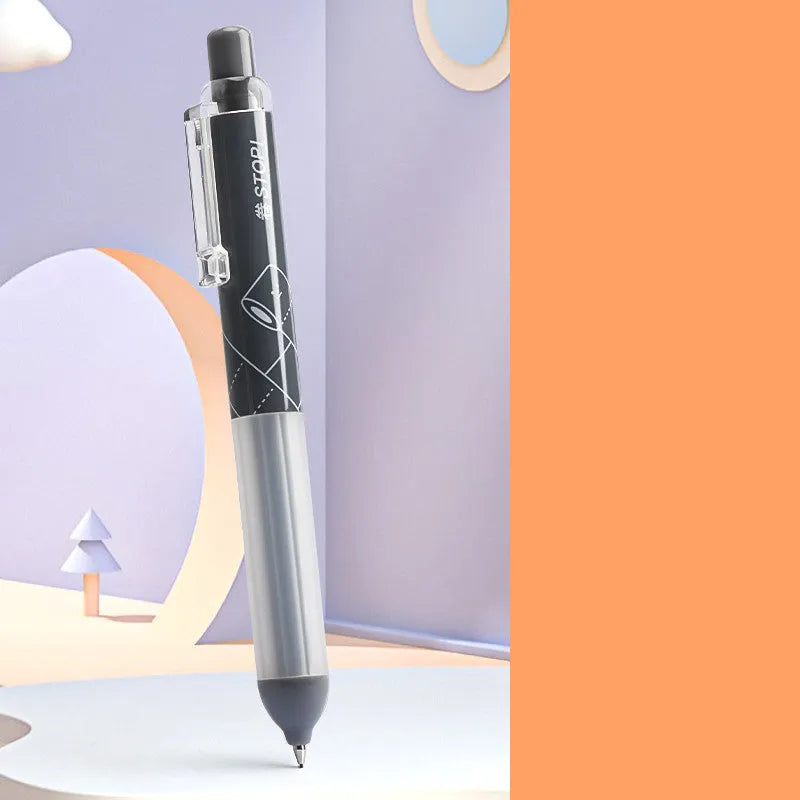 0.5mm automatic pencil with cloud grip pattern on plastic barrel in black and white colour options