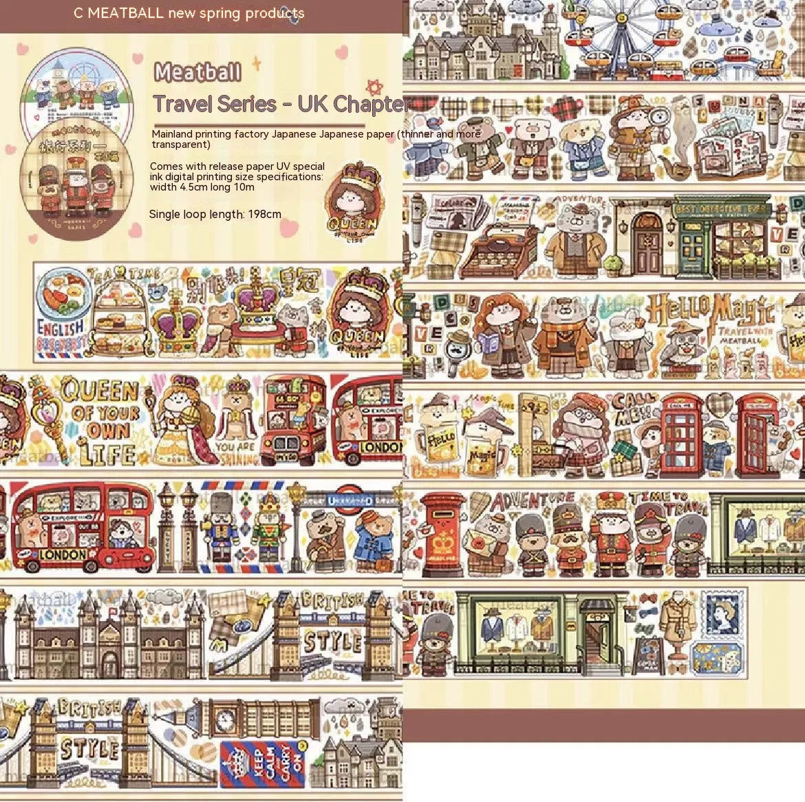 Cartoon character stickers for haemorrhoid tape packaging on Japanese paper