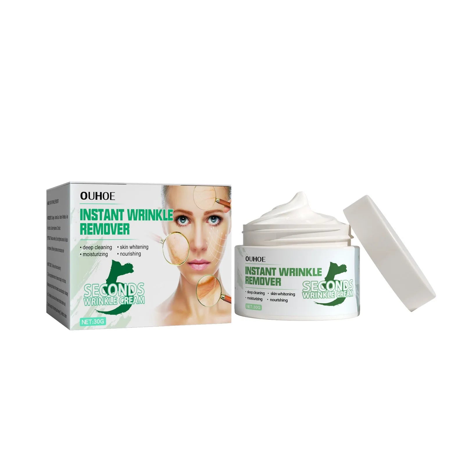 30g jar of anti-ageing anti-wrinkle face cream for hydrating skincare
