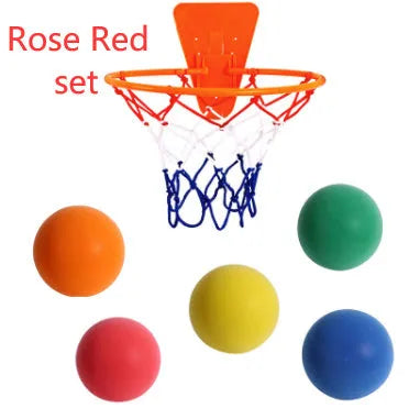 Silent high density foam sports ball in bright assorted colours for indoor basketball training