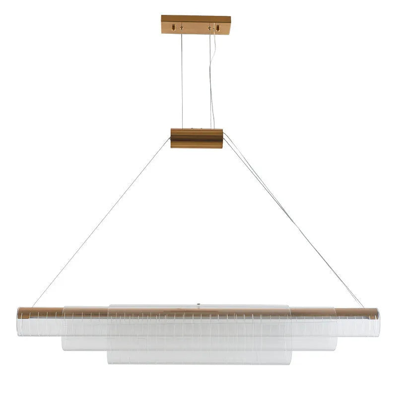 Modern minimalist glass pendant lamp with iron body in three hanging lengths