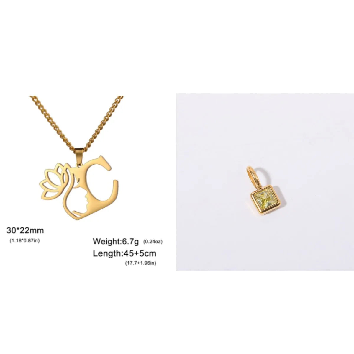 Stainless steel cross chain necklace with electroplated finish and single pendant