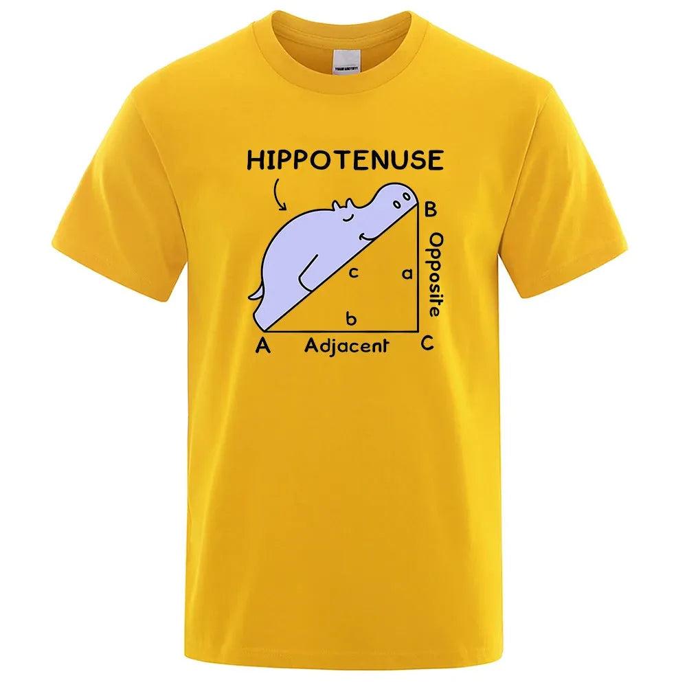 Hippotenuse Opposite Adjacent printed cotton T-shirt in loose fit style available in multiple colours