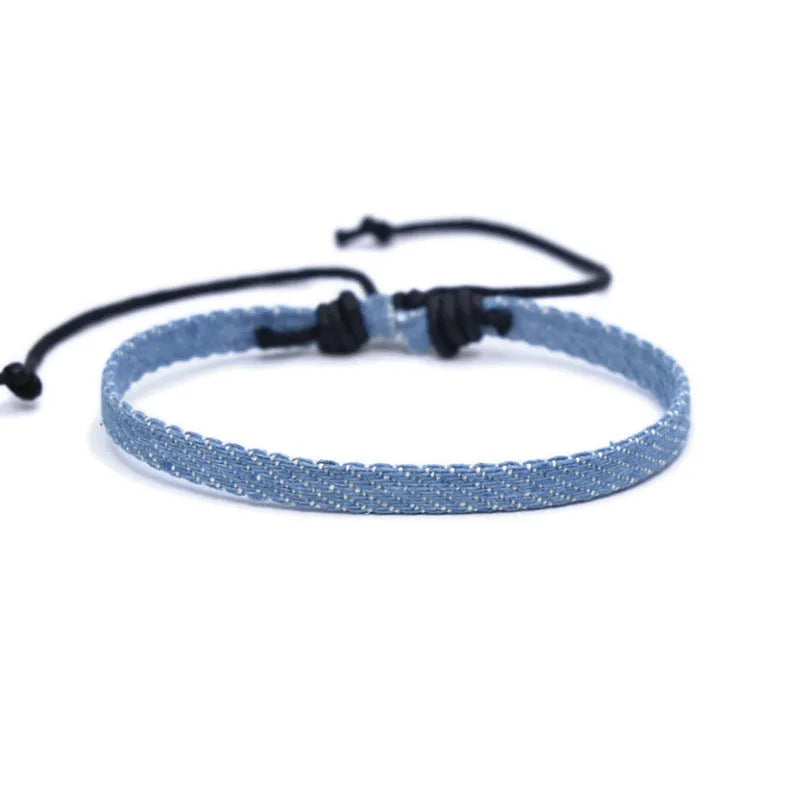 Denim fabric bracelet carrying strap in national style with cute design