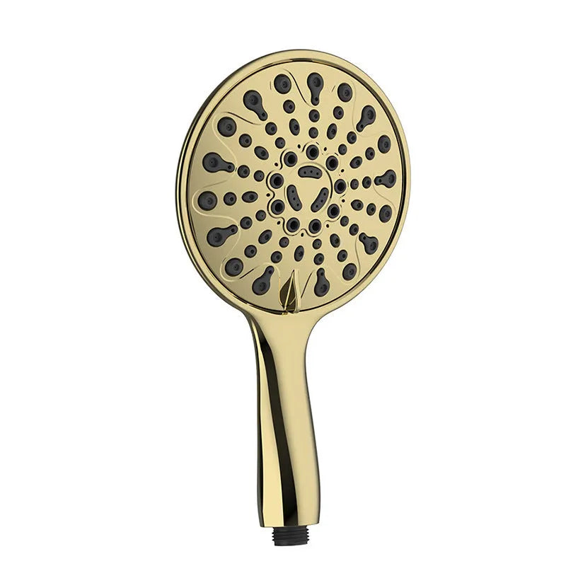 Portable six-function handheld shower head with chrome electroplated finish