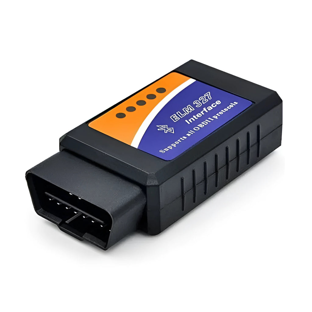 Compact Bluetooth OBD2 diagnostic scanner for vehicle fault code reading and engine monitoring