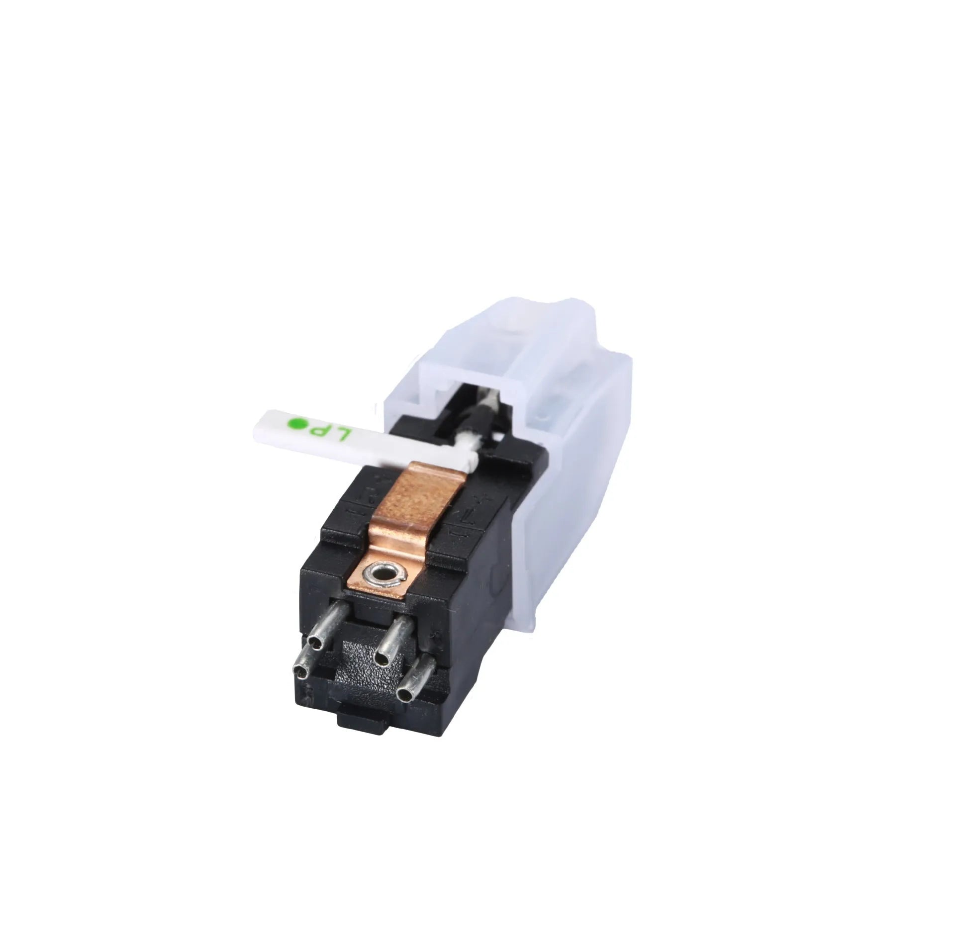 Magnetic vinyl record player pickup cartridge with ABS shell measuring 28mm by 10mm