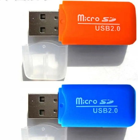 Mini USB TF card reader with SD adapter for transferring data from microSD memory cards