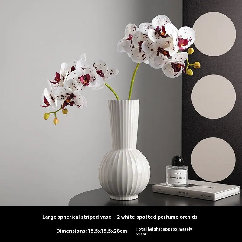 Ball striped ceramic vase collection in American country style with six design options