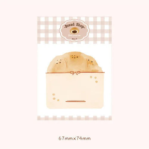 Pack of Food Bread Handbook Note Paper showing 30 sheets and back card in 85mm by 120mm size