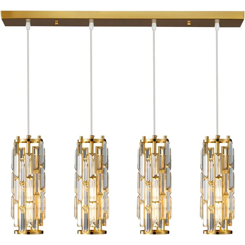 Single head LED crystal droplight in industrial style with metallic finish