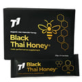 450g glass jar of T1 Black Thai Honey, dark black honey from Thailand