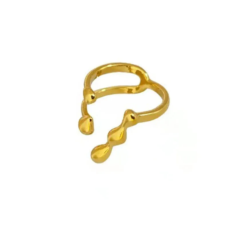 Brass fashion ring with spherical design in gold or silver colour for women's jewellery