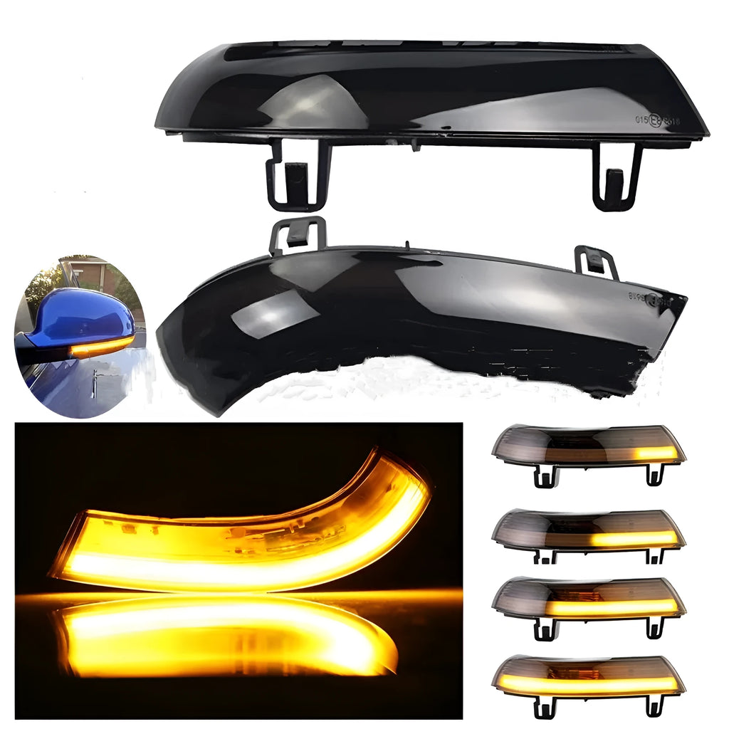 Automotive running water steering light for Volkswagen Golf MK5, made of black ABS plastic with LED strips.