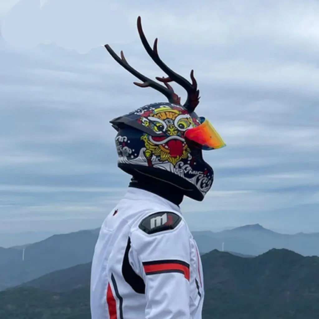 Resin dragon horn helmet decorations in multiple colours for motorcycle and scooter customisation
