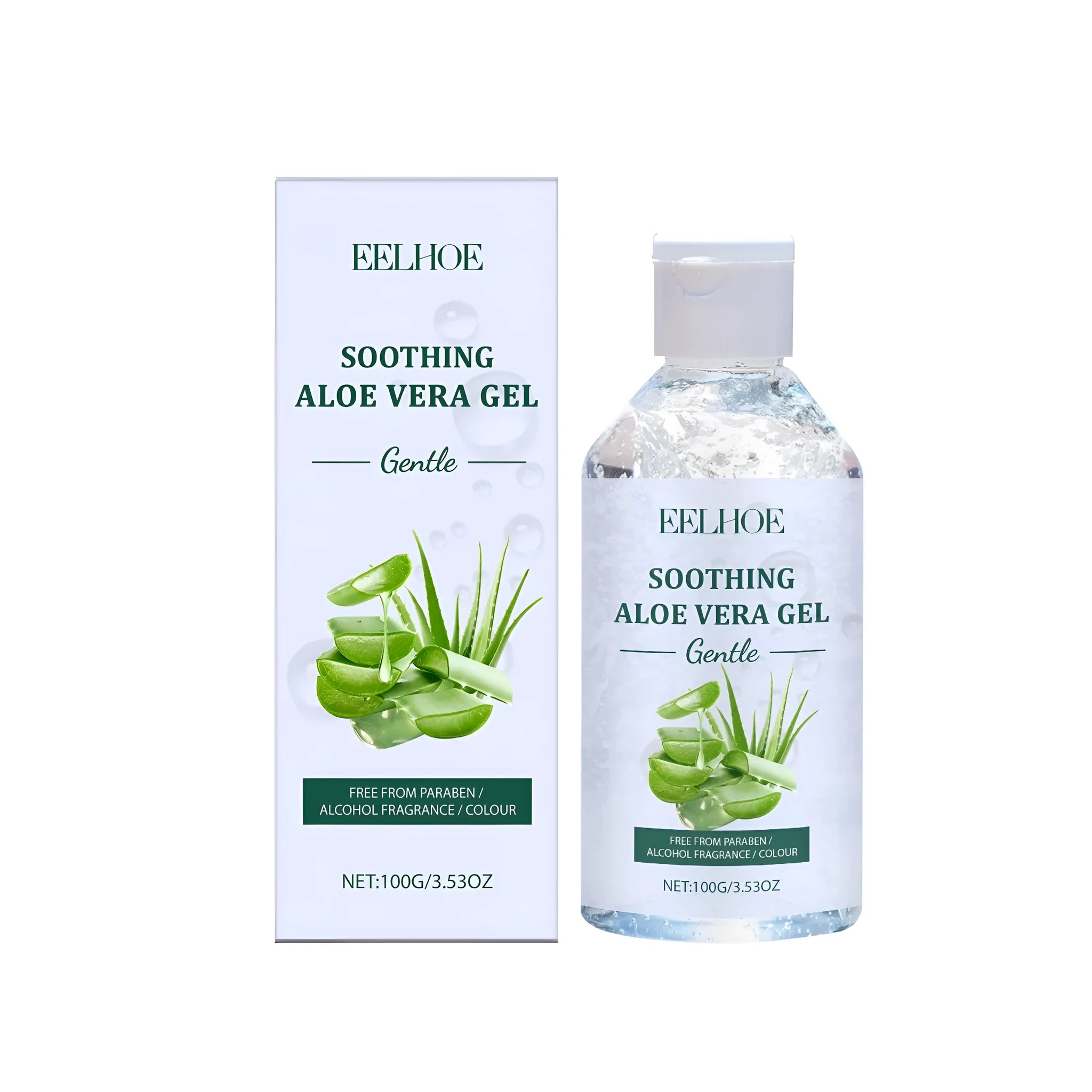 100g tube of aloe vera gel with glycerin and sodium hyaluronate for face and body moisturising.