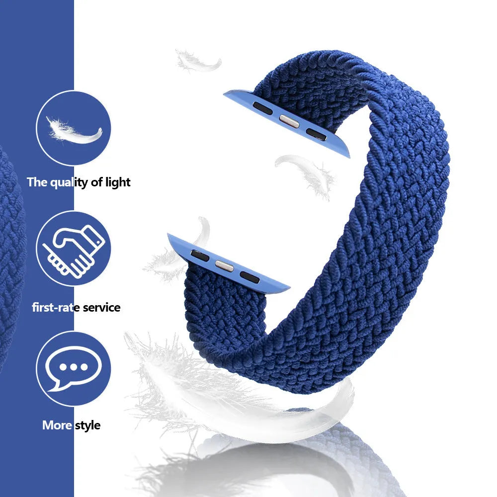 Apple Watch compatible nylon woven strap in multiple colours with plastic head connector