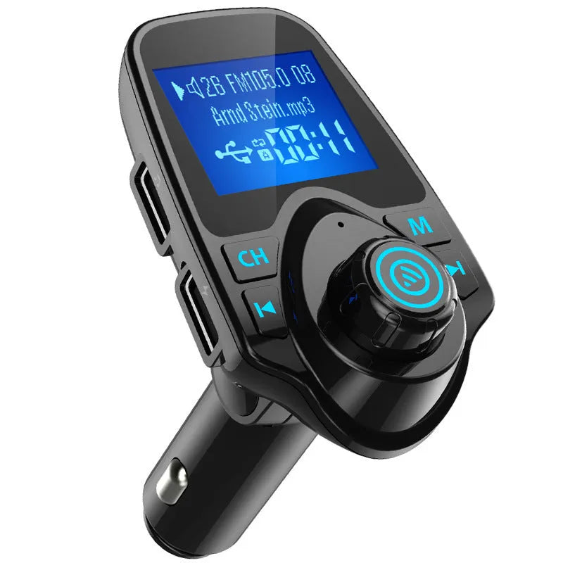 Black G7 Bluetooth car FM transmitter device for hands-free calling and wireless music streaming