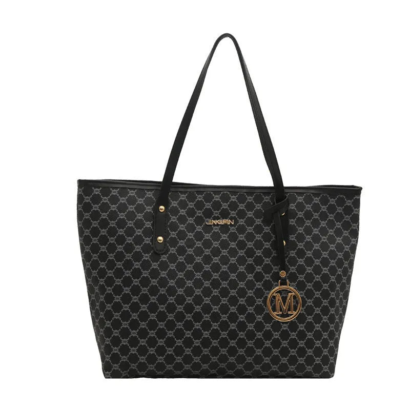 Western style black PU leather shoulder bag with sewing thread details and structured design