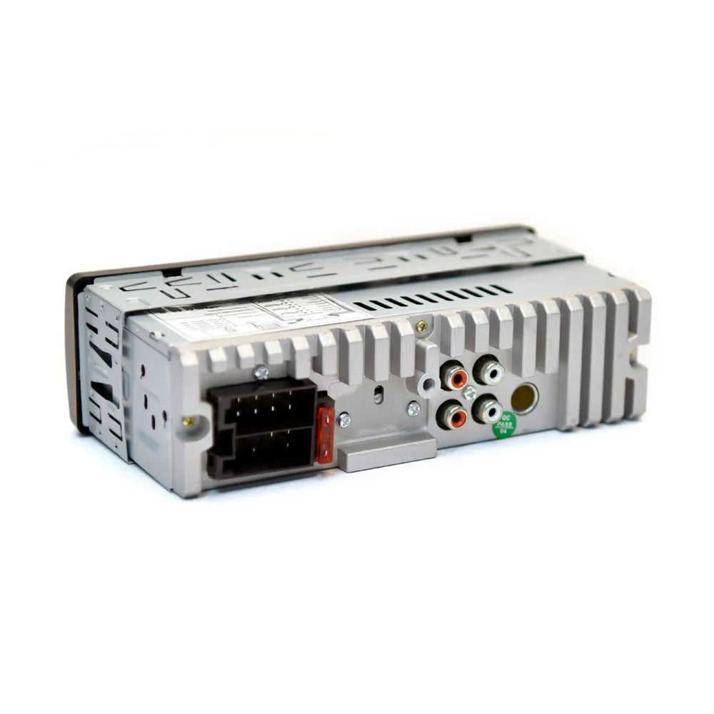 Single DIN car radio with LCD display, rotary volume knob, USB and TF card slots