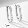 S925 sterling silver oval zircon ear clip earrings for women in yellow and white.