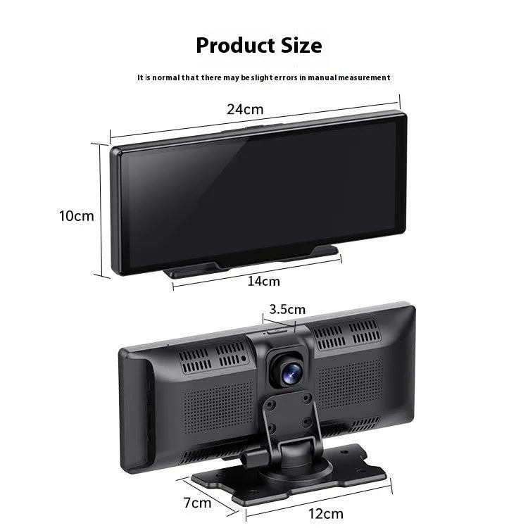 10-inch car smart screen with touchscreen display showing CarPlay interface and rear camera view