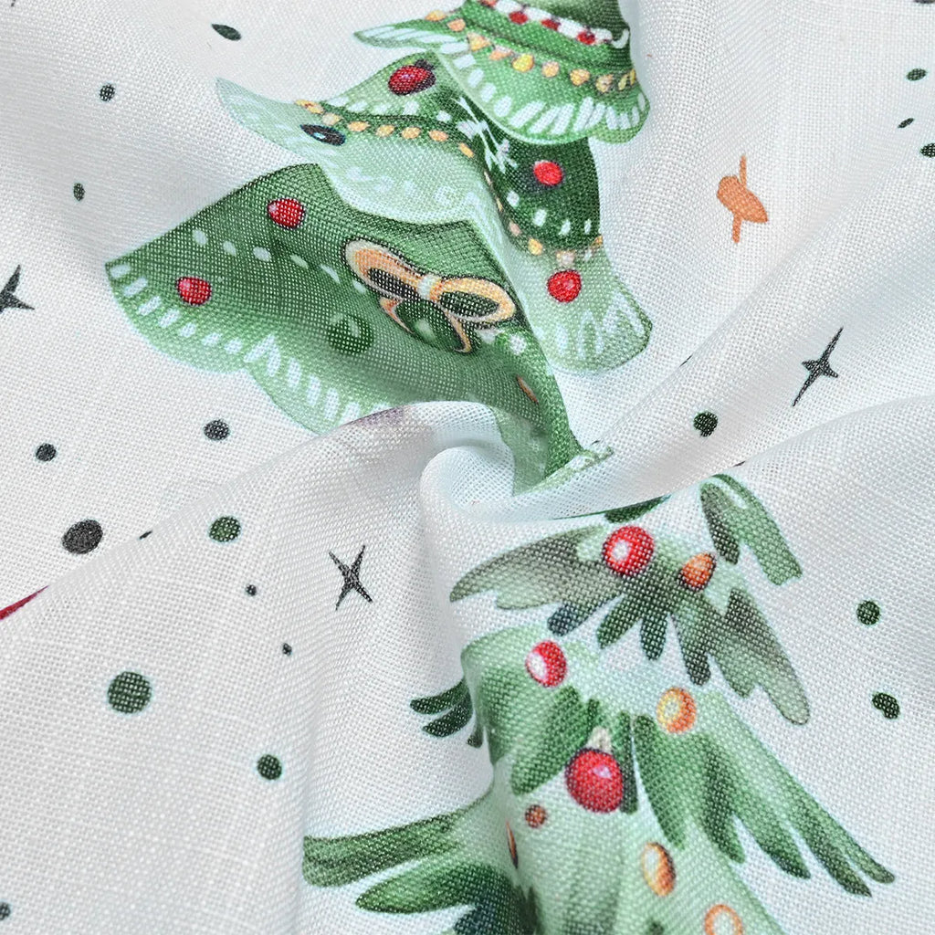 Christmas Forest pattern punching shading curtain in polyester fabric shown in modern simplicity style