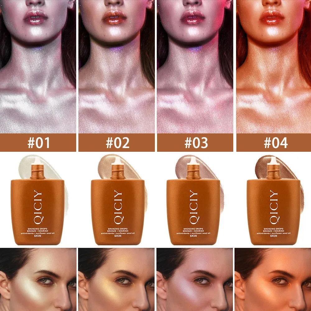 30ml face and body contouring liquid cosmetic bottle for brightening and highlighting in four colour options
