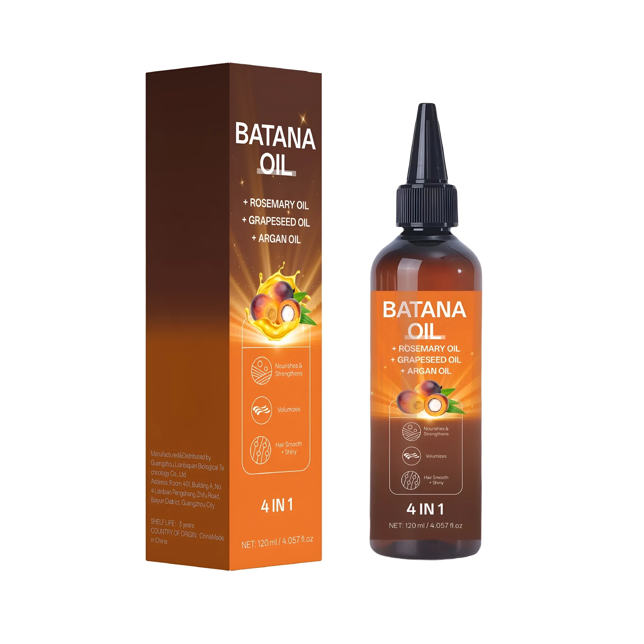 Batana styling cream treatment oil in 40x40x159mm container for hair strengthening and frizz control