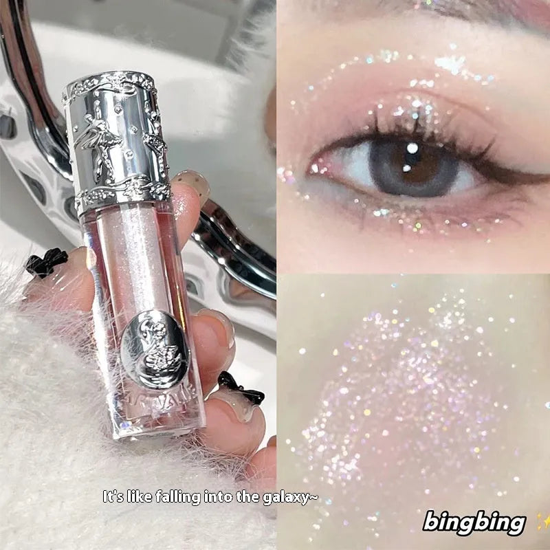 Ballet liquid eye shadow tube showing five colour options for shimmer makeup looks