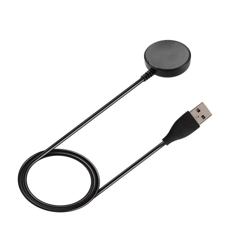 Black USB magnetic wireless watch charger with compact 34mm design for smartwatches