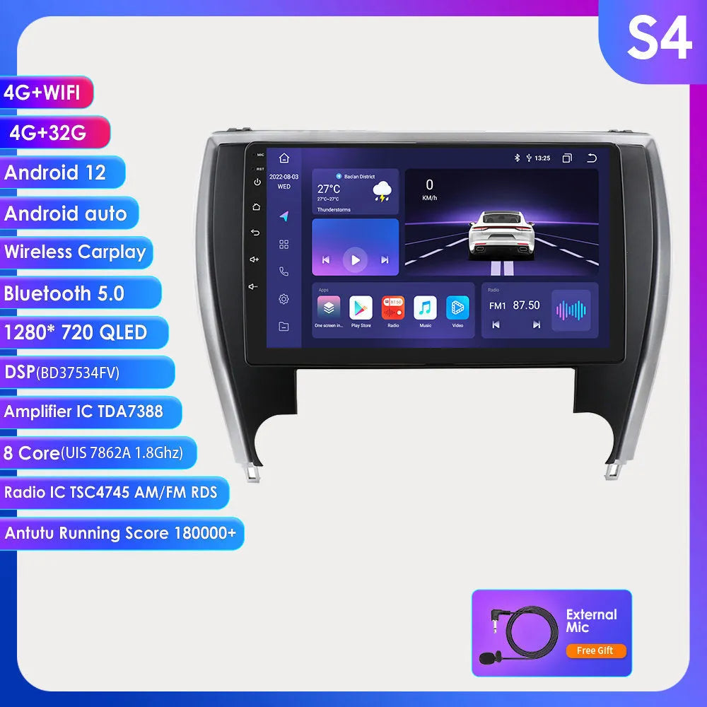 10 inch Toyota Camry 2015 vehicle-mounted MP5 navigator with carplay compatibility