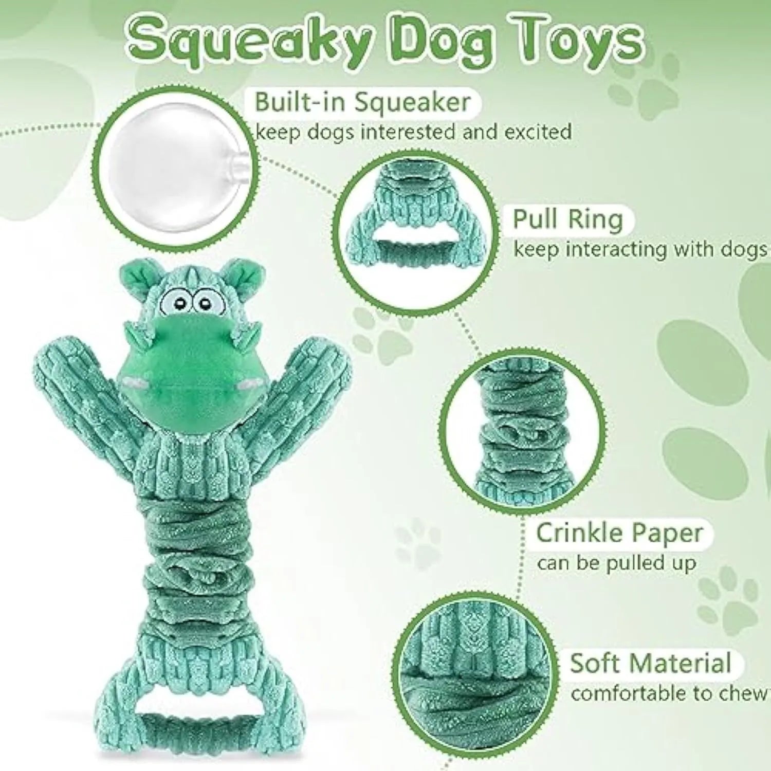 Large blue hippo plush dog toy with a handle, sitting next to a brown monkey version.