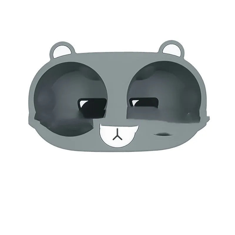 Silicone grey cup holder insert with cartoon texture for car centre console anti-shake use