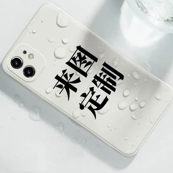 Clear acrylic customised couple phone case for iPhone with silicone rubber protection