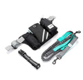 Black nylon dog walking waist bag set with leash and collar for outdoor pet training