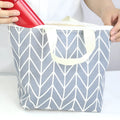 Arrow pattern polyester makeup bag for moisture-proof cosmetic storage with wipe-clean interior