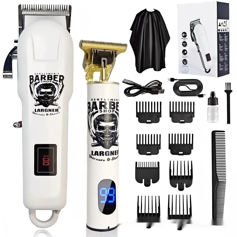 USB rechargeable hair clipper with stainless steel cutter head and 4 grooming attachments
