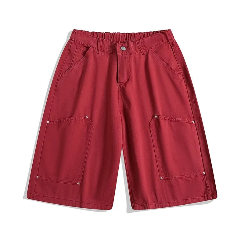 Women's loose-fit cropped pants in micro-elastic fabric showing apricot colour with wide-leg design