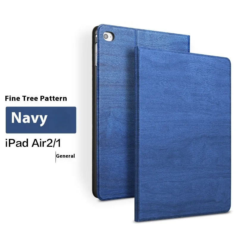 Sapphire blue and black imitation leather iPad protective covers with integrated sleep bracket