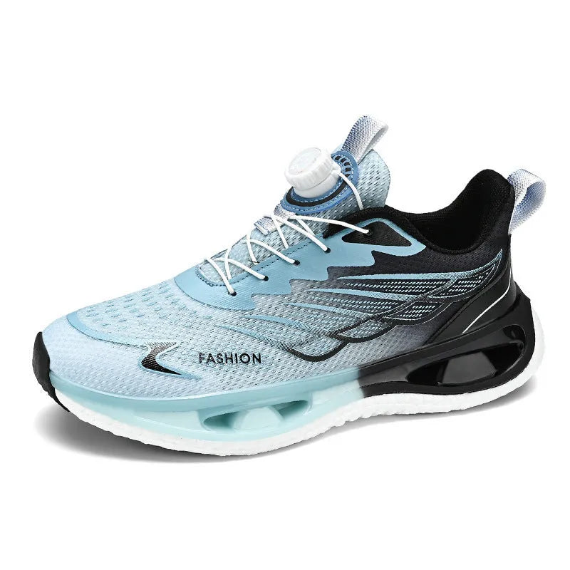 Youth button sneaker with shock absorption rotating function in casual sports style