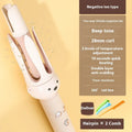 Beige coloured automatic hair curler FS-H208 model with anion technology and hair stick accessory