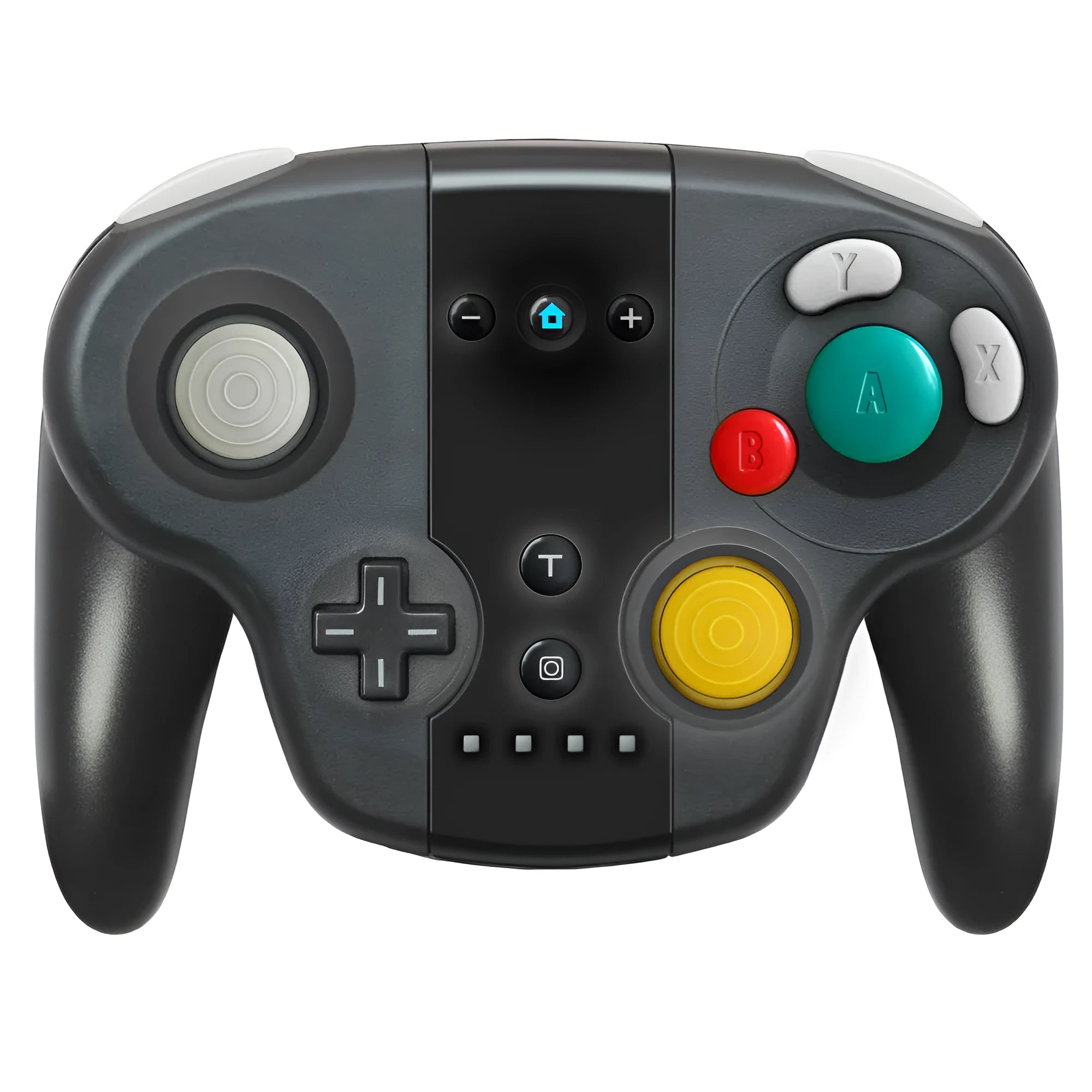 Black wireless gamepad for Nintendo Switch and PC with NFC and gyroscope functions.
