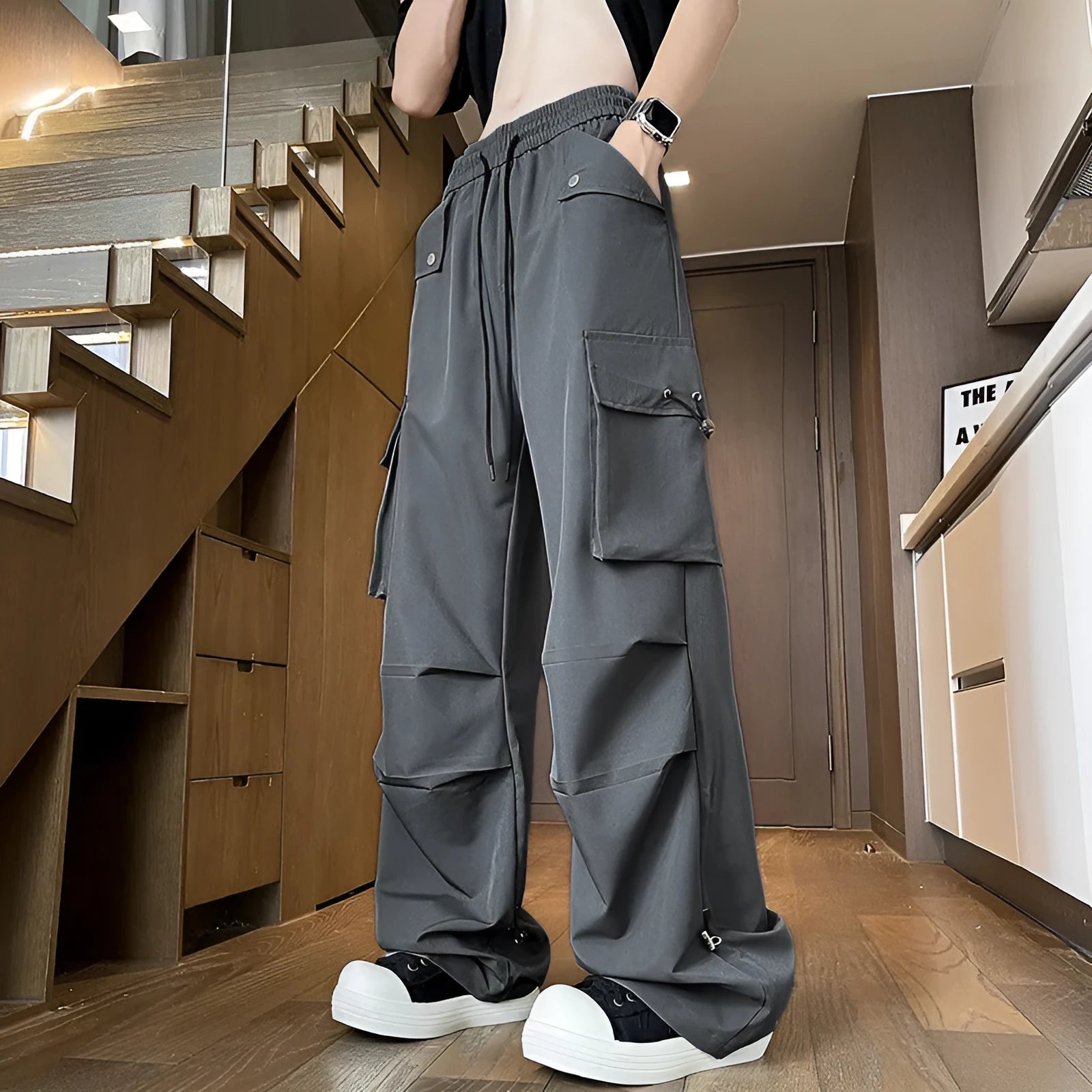 Plus size women's waterproof trousers in straight leg design with drawstring waist