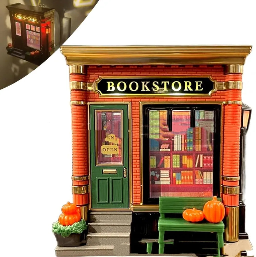 Cartoon Christmas house small night lamp ornament plastic resin craft decoration